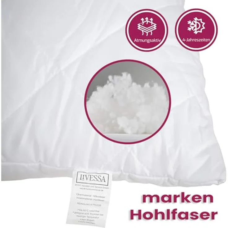 livessa Seitenschläferkissen mit bezug 40x145 cm - Schwangersschaftskissen - Schlafkissen, Kissen mit Bezug, Seitenschläferkissen : 100% Mikrofaser, Kissenbezug: 100% Baumwolle, Stillkissen mit Kissenbezug – Bild 4