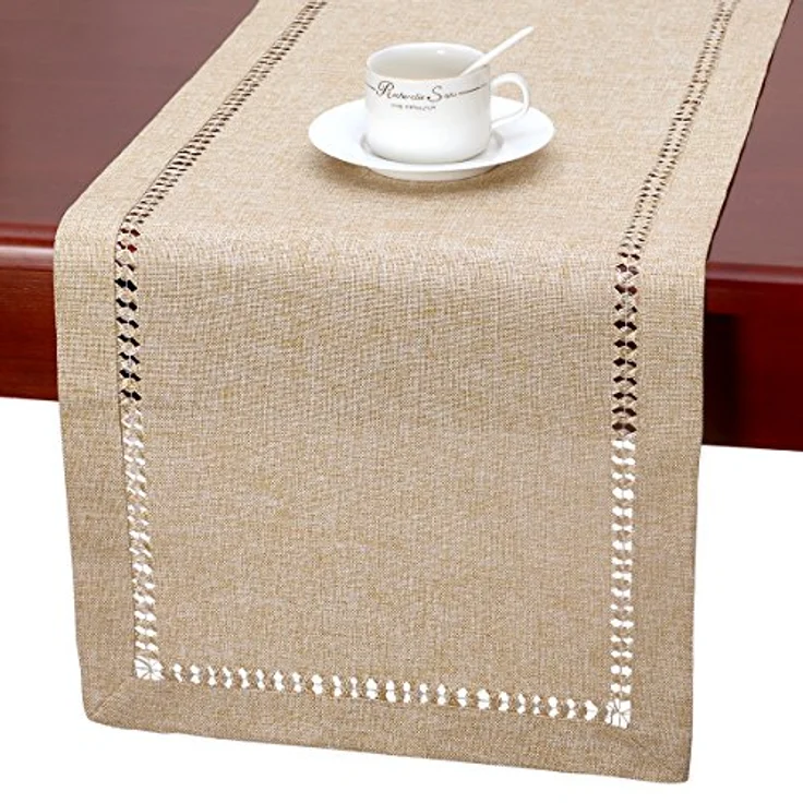 Grelucgo Handgefertigter Tischläufer oder Kommode, rechteckig, 35,6x91,4 cm, Beige – Bild 2