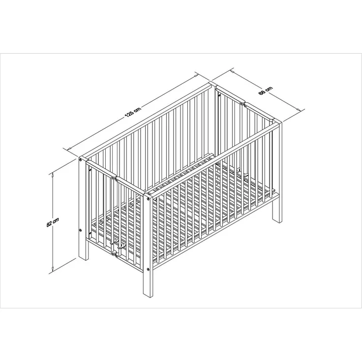 Tissi Gitterbett faltbar weiss inkl. Matratze 60x120 cm – Bild 10