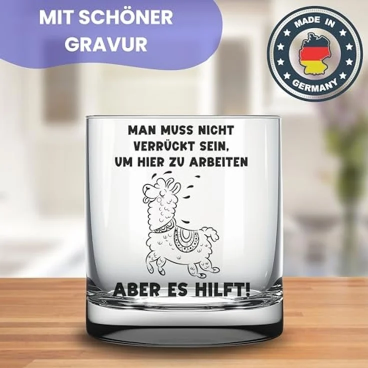Lasernauten Whiskyglas Glas mit Gravur für Kollegin Kollege Geschenk lustiges Trinkglas Büro, mit Gravur – Bild 3