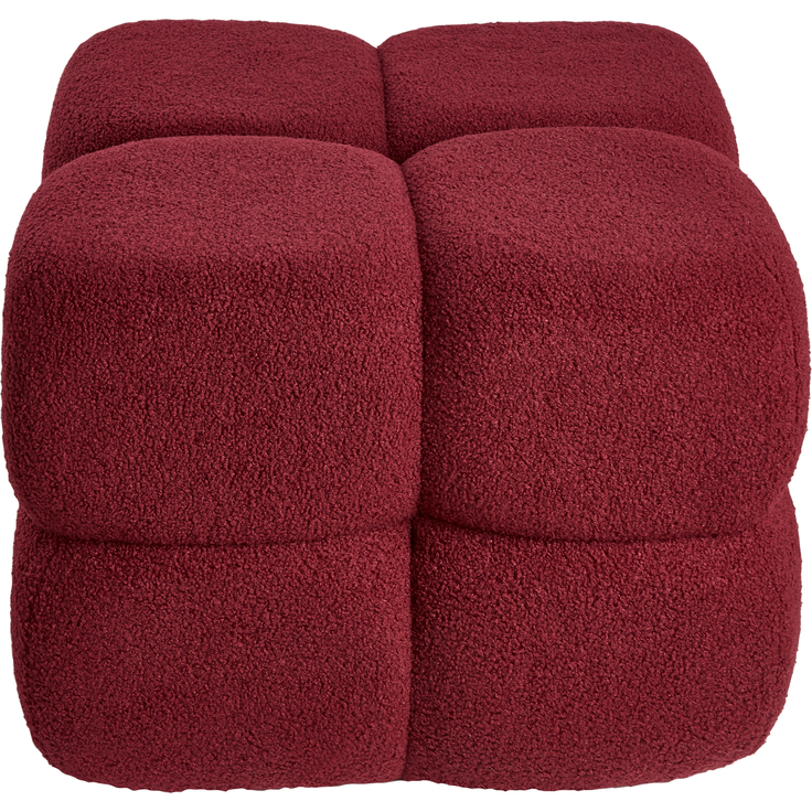 Pouf CALIENTE Bouclé Dunkelrot – Bild 5