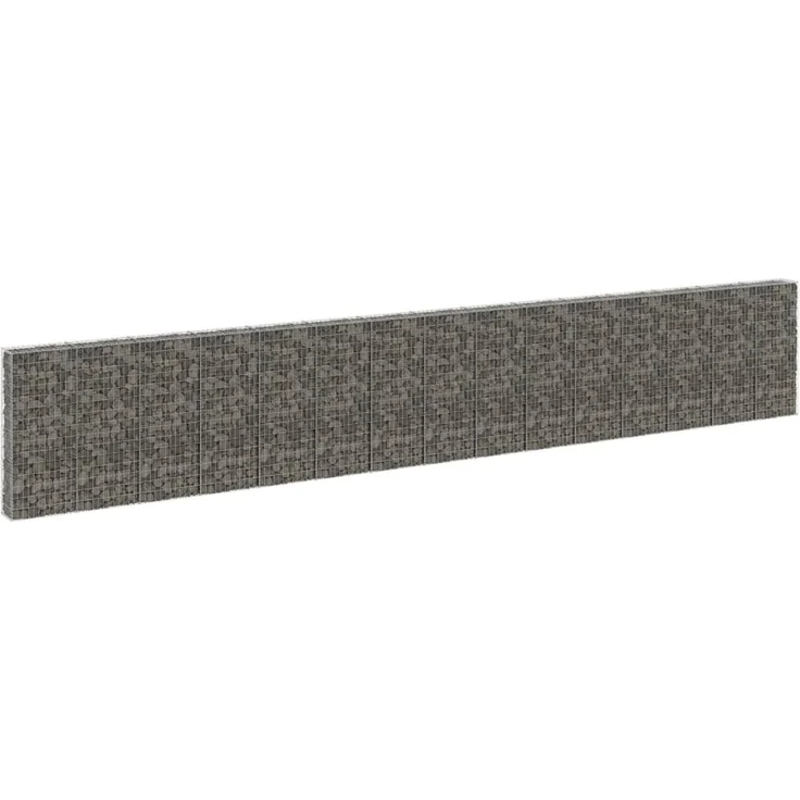 vidaXL Gabionenwand mit Abdeckung Verzinkter Stahl 900 x 30 x 150 cm 147818 – Bild 1