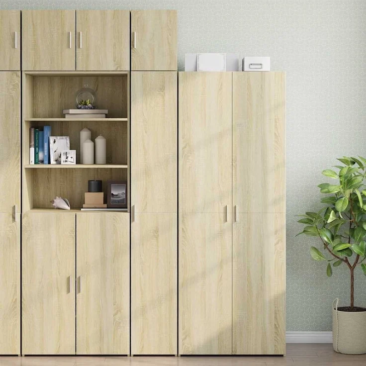 vidaXL Hochschrank Schmal Sonoma-Eiche 30x42,5x225 cm Holzwerkstoff 3281261 – Bild 1