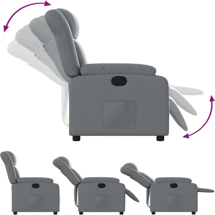 vidaXL Relaxsessel Grau Kunstleder 373563 – Bild 10