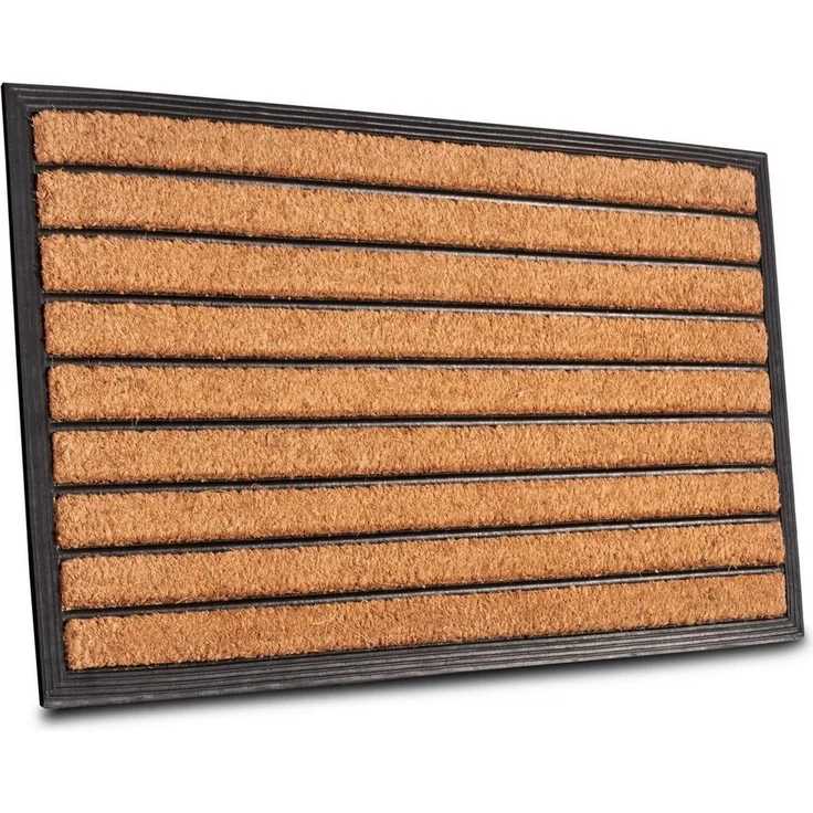 HANSE Home Fußmatte Mix Mats Gummi Kokos Striped, Türmatte, rechteckig, Höhe: 20 mm, Strapazierfähig, pflegeleicht, robust, wetterfest, UV-beständig – Bild 1