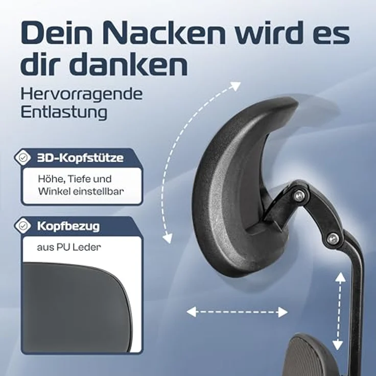 Clouvou CleverSeat Drehstuhl, Anthrazit, ergonomischer 1-Sitzer mit flexiblem Sitzkomfort, 70x142x70 cm für Homeoffice und Büro – Bild 3