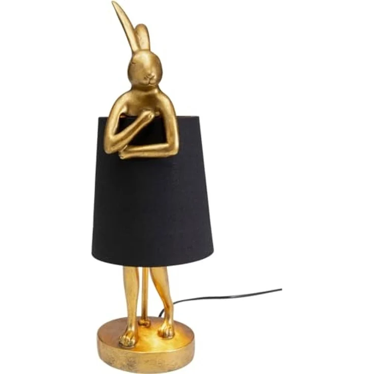 Kare Design Tischleuchte Animal Rabbit, Gold/Schwarz, 50x17x20 cm, Tischlampe, Nachttischlampe, Hasenleuchte, Tiermotiv, Leuchtmittel nicht inklusive, Wohnzimmer – Bild 5