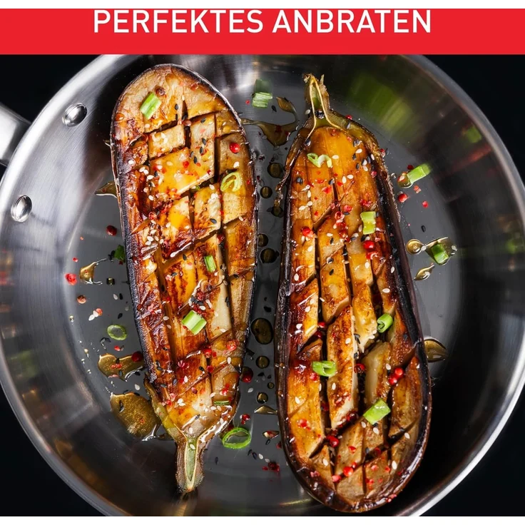 Tefal Virtuoso Bratpfanne 28 cm, Edelstahlpfanne unbeschichtet, Pfanne Induktion, langlebig, hochwertige Edelstahlgriffe, leichte Reinigung, für alle Herdarten geeignet, E49206 – Bild 4
