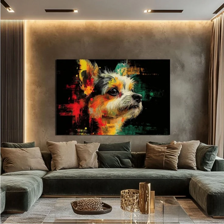 DARO Design Wandbild Hunde Pop Art Wandbilder Wand Deko Bilder Modern Leinwandbild, (Malteser - Bild klein Wohnzimmer Schlafzimmer Büro Flur Esszimmer Einteilig Querformat Fotodruck Pop-Art Hunde), 20x30 cm – Bild 3