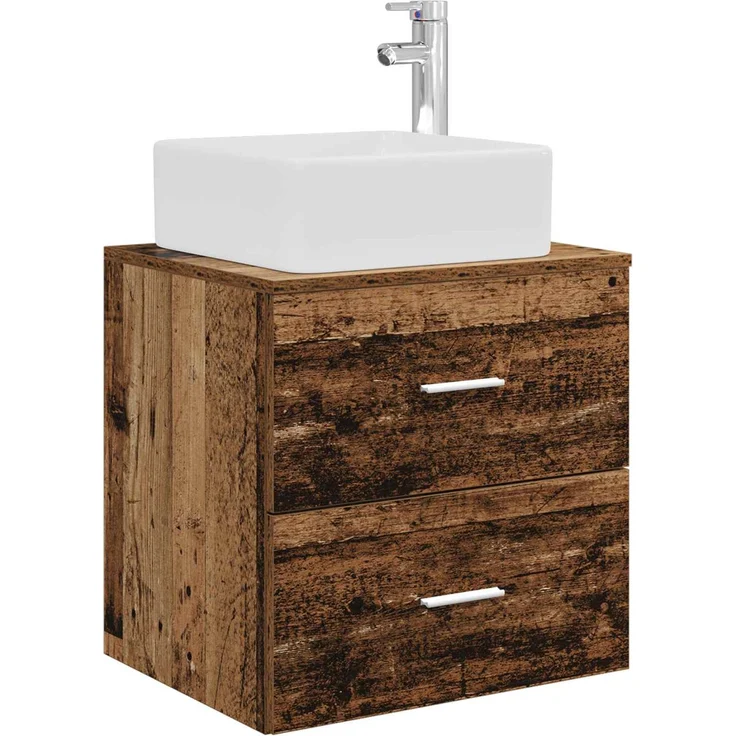 vidaXL Badezimmerschrank-Set 3 stk. Altholz 129 x 41 x 80 cm 3405825 – Bild 5