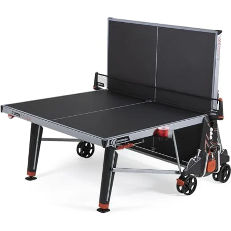 Cornilleau 600X, Outdoor Tischtennisplatte in Schwarz mit robustem Rahmen, verbreiterte Spieloberfläche und komfortabler Ausstattung – Bild 3