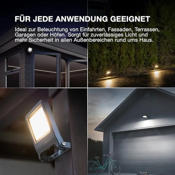 Osram ENDURA FLOOD PC 30W LED-Fluter, 3000K warmweiß, 3000 Lumen, IP65 weißes Flutlicht, recyceltes Material, 180° schwenkbar, Weiß – Bild 6