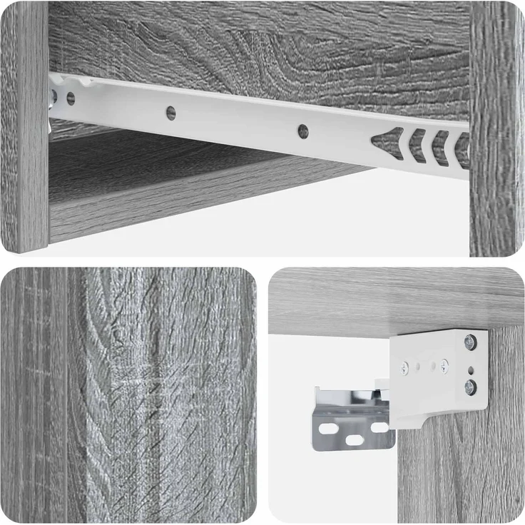 vidaXL Wandmontierter Beistelltisch Graues Sonoma 59 x 34,5 x 17 cm 898321 – Bild 7