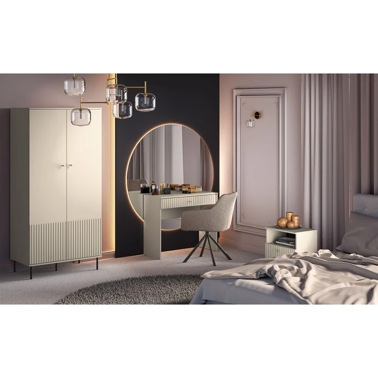 Selsey 'Caletto' Nachttisch mit Schublade, beige, ca. 53 x 50 x 34 cm – Bild 7
