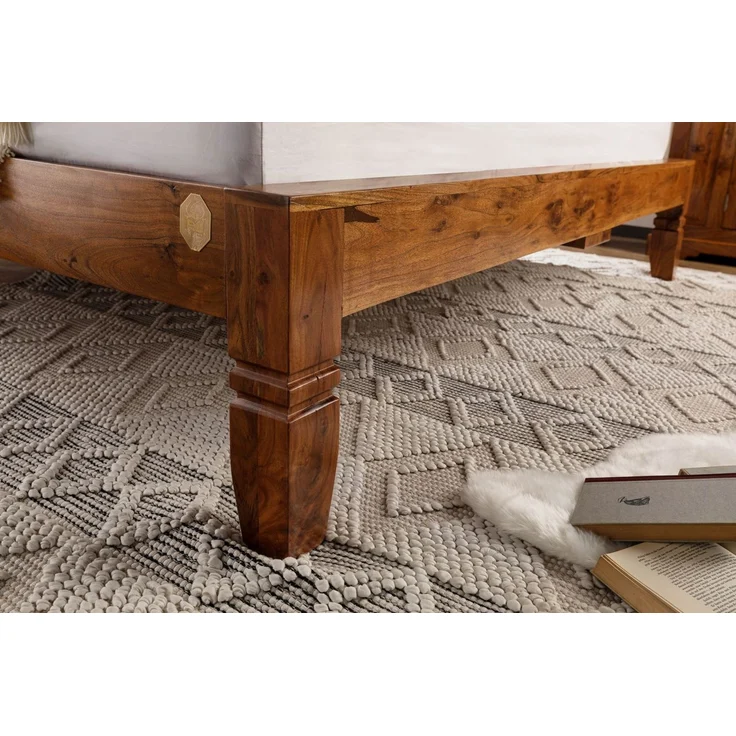 Bett Akazie 200x200x90 honig lackiert OXFORD #224 – Bild 4