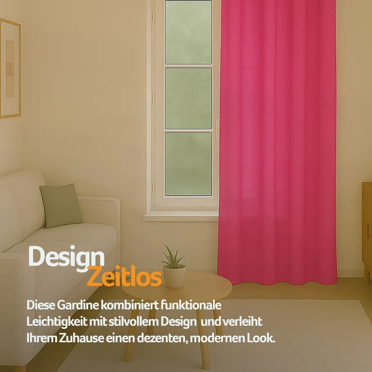 Bestlivings Blickdichte, Gardine mit Ösen, in vielen Größen und Farben Pink 140x175 cm – Bild 8
