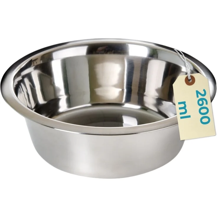 Standard Edelstahl Napf 25 cm 2600 ml Futternapf Wassernapf Hunde Katzen Hundenapf Katzennapf Freßnapf Ersatznapf Rostfrei – Bild 1
