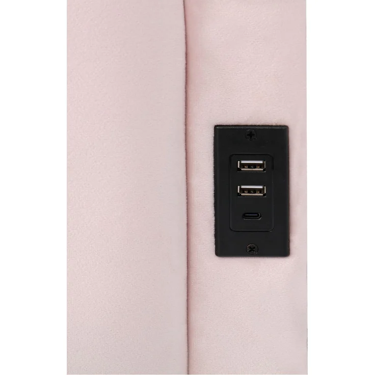 ZUBALIYA Schlafsofa 90 x 200 cm mit hydraulischem Bettkasten, USB-Anschluss, USB-C-Anschluss, Samt, Rosa – Bild 18