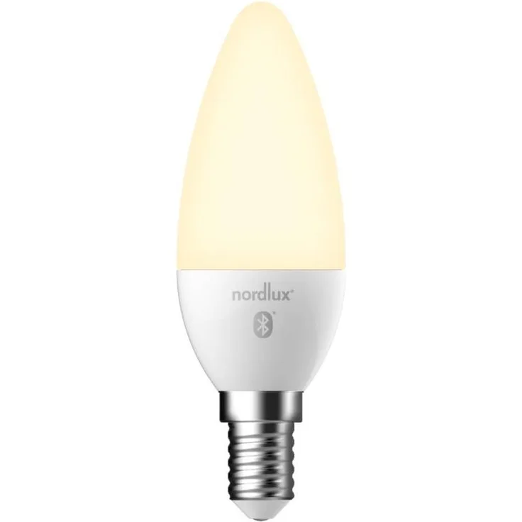 Nordlux Smart Home LED Leuchtmittel E14 C35 400lm 2700K 4,7W 80Ra 300° App Steuerbar 3,5x3,5x10,7cm