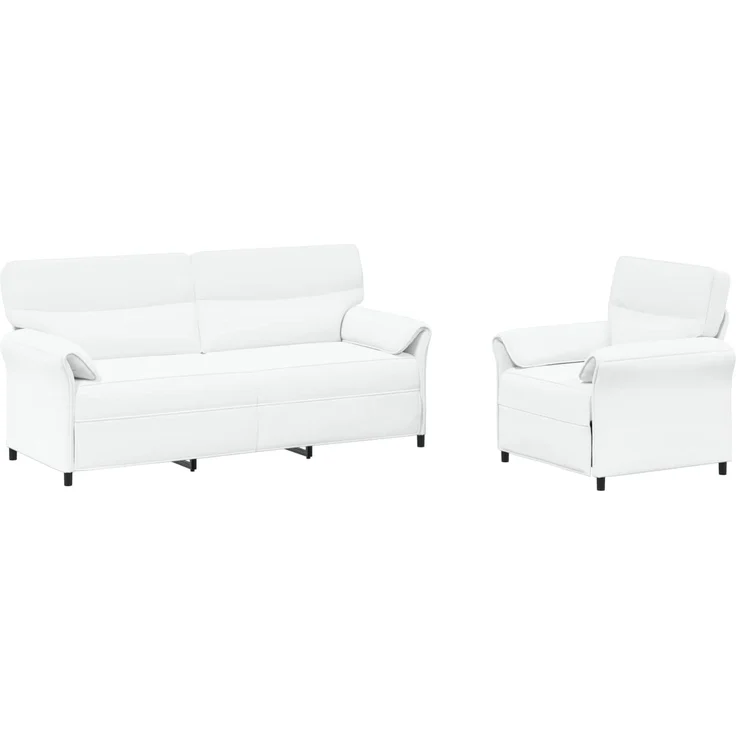 vidaXL Sofa Set 2 stk. Weiß Stoff 3424882 – Bild 2