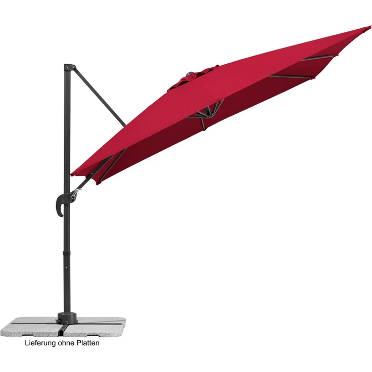 Sonnenschirm Rhodos Junior 270x270/8 quadratisch, ca. 270 x 270 cm rot – Bild 3