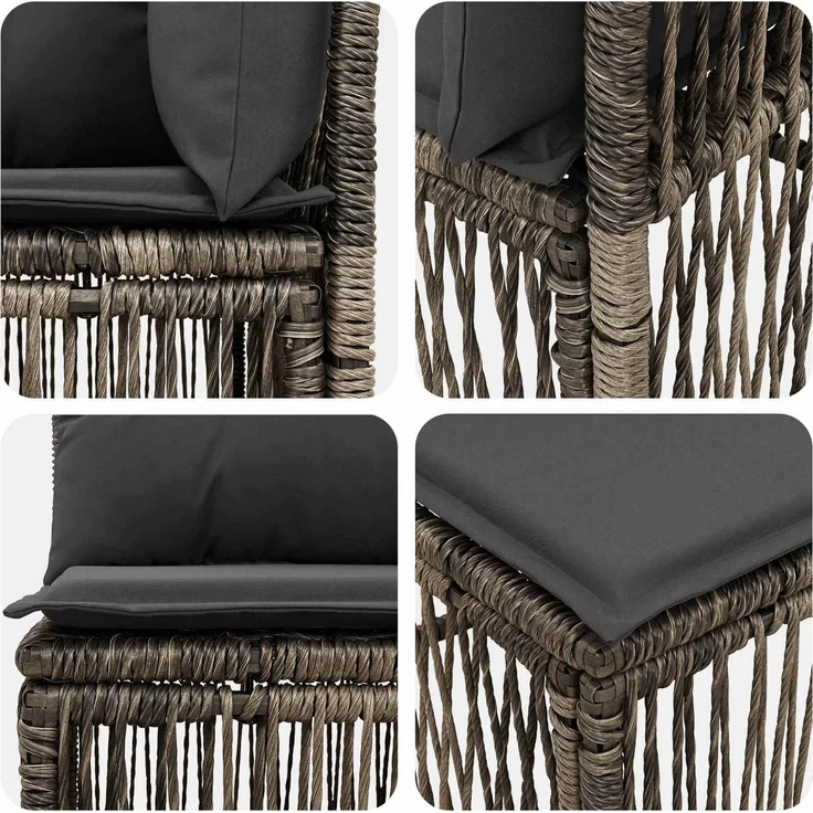 vidaXL Gartensofa-set 5 pcs Grau Poly-Rattan 3434192 – Bild 4