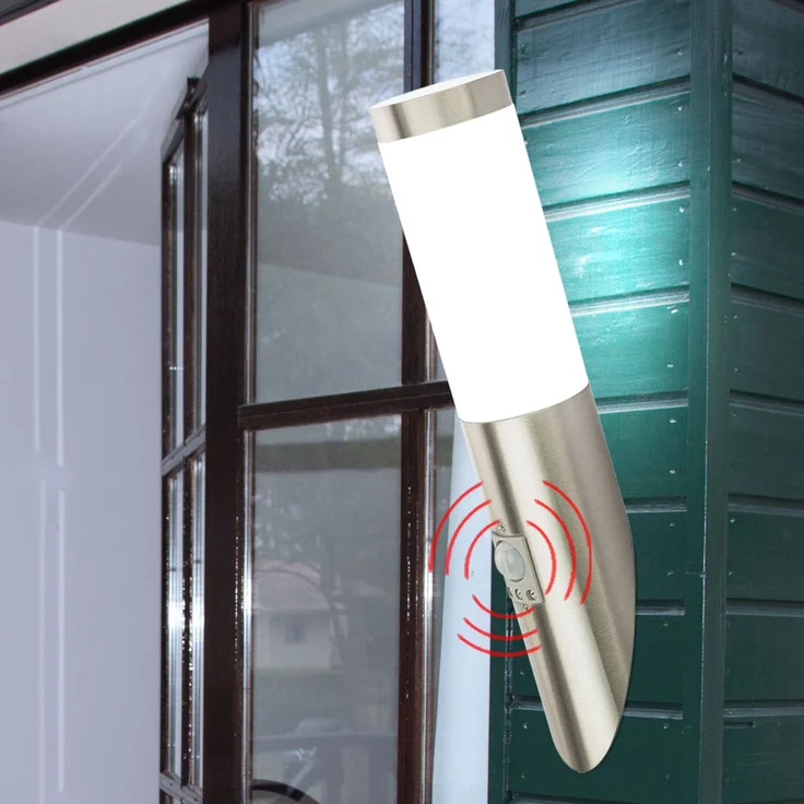 LED Wandlampe, Bewegungsmelder, Edelstahl, H 41 cm, BOSTON – Bild 2