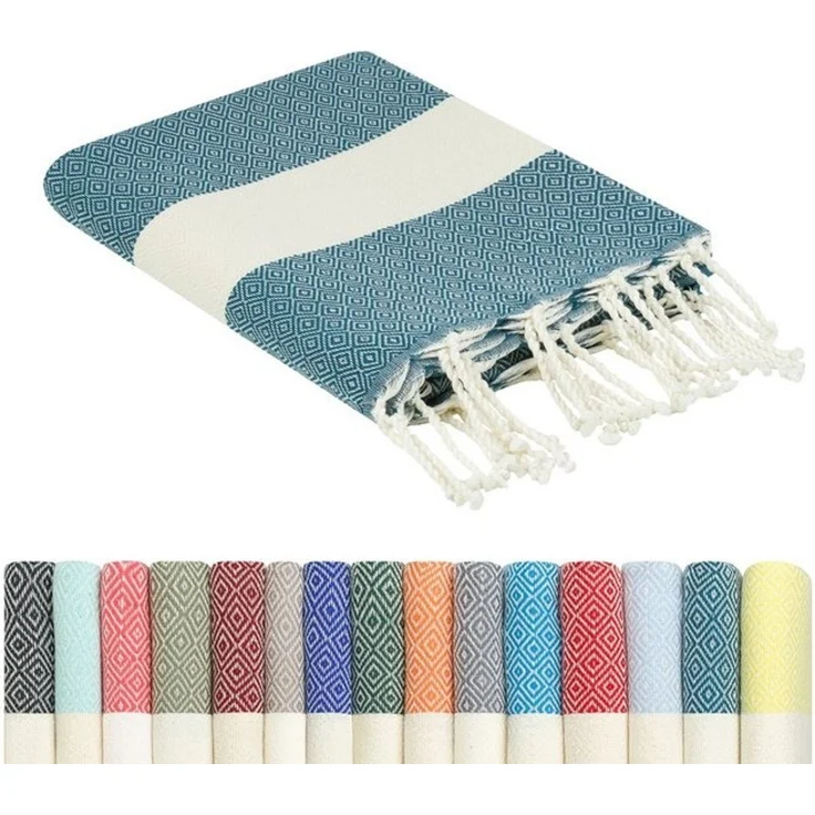 furora HOLIDAY Strandtuch groß 100x200 cm Strand Tuch, aus Baumwolle, Hamamtuch Badetuch, leicht, lang, dünn & kompakt – Bild 4