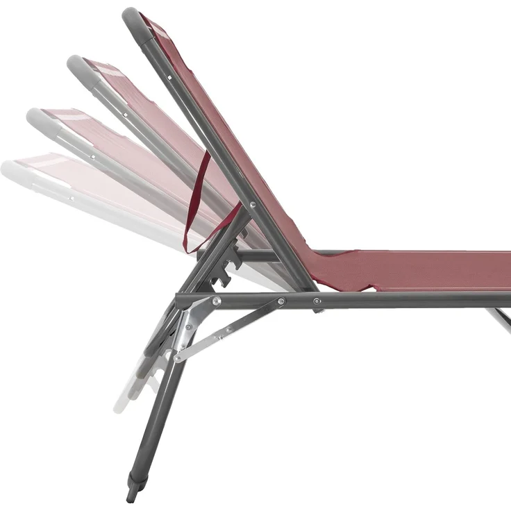 HOMECALL Aluminium-Klappliege, Textilene-Gewebe, 200x70 cm, Max. Tragkraft 150 kg - Rot – Bild 5
