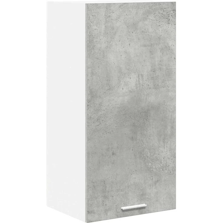 Küchen-Hängeschrank, Wandschrank Betongrau und Weiß 40 x 31 x 80 cm Holzwerkstoff – Bild 2
