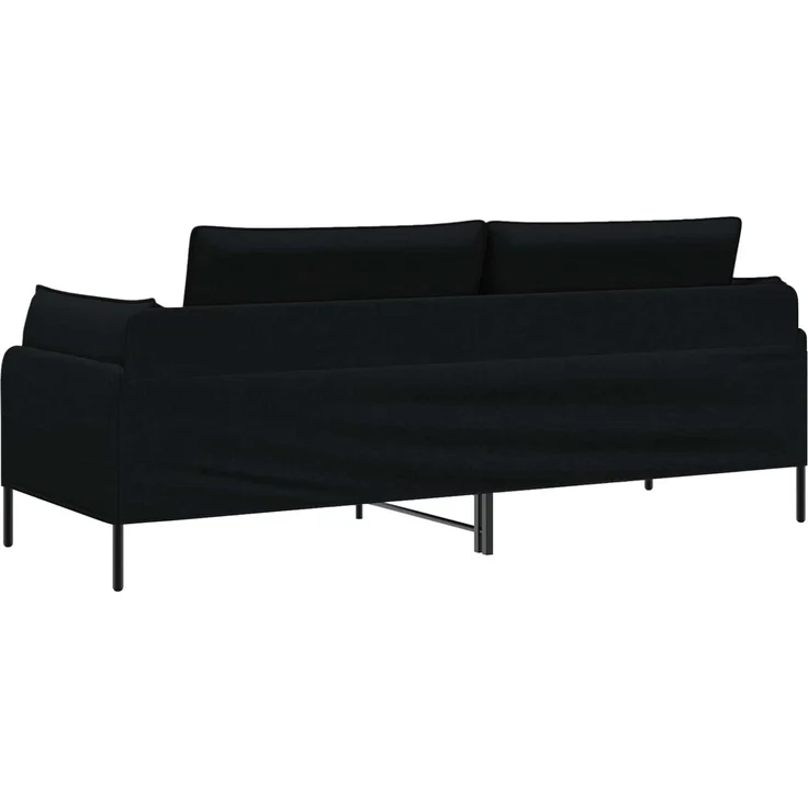 vidaXL 3-Sitzer-Sofa Schwarz 222 x 81 x 89 cm Stoff 42048631 – Bild 5