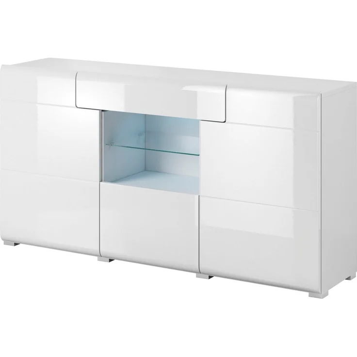INOSIGN Sideboard Toledo,Breite 159cm,moderne Anrichte mit dekorative Fräsungen,grifflos, Kommode viel Stauraum, Einlegeböden verstellbar,ohne Beleuchtung – Bild 2
