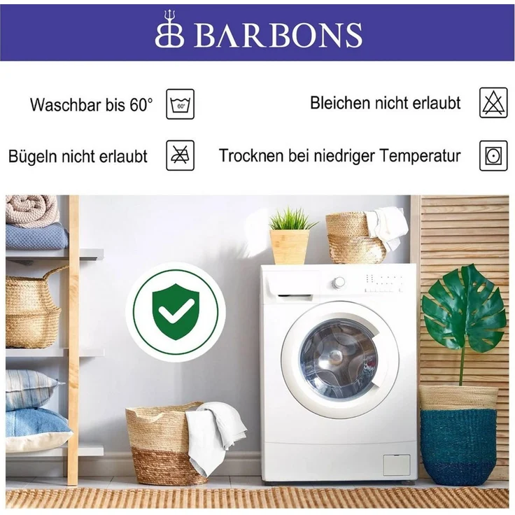 Matratzenschoner, Matratzenauflage OEKO-TEX zertifiziert, Matratzenschutz Baumwolle BARBONS, Atmungsaktiv, Wasserdicht, Knisterfrei – Bild 2