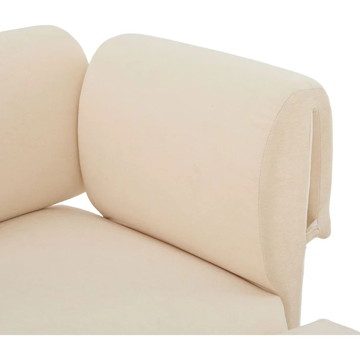 Modulares Ecksofa mit Hocker, Chenille, flexible L-Form, 251x155x78 cm, Beige – Bild 10