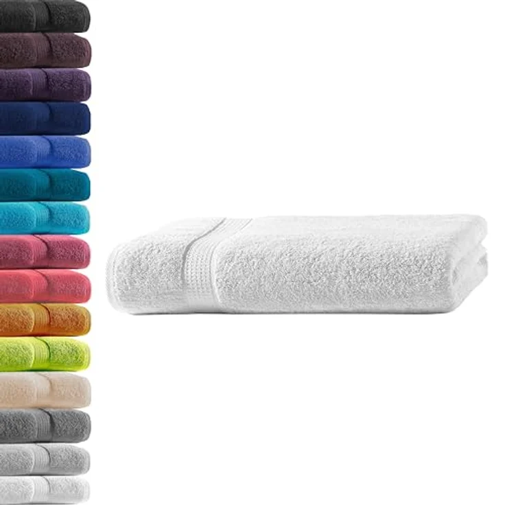 1x Badetuch | Weiß | 100% Baumwolle Frottier | Oeko-TEX® Standard 100 | Premium Qualität 500 g/m² – Bild 2