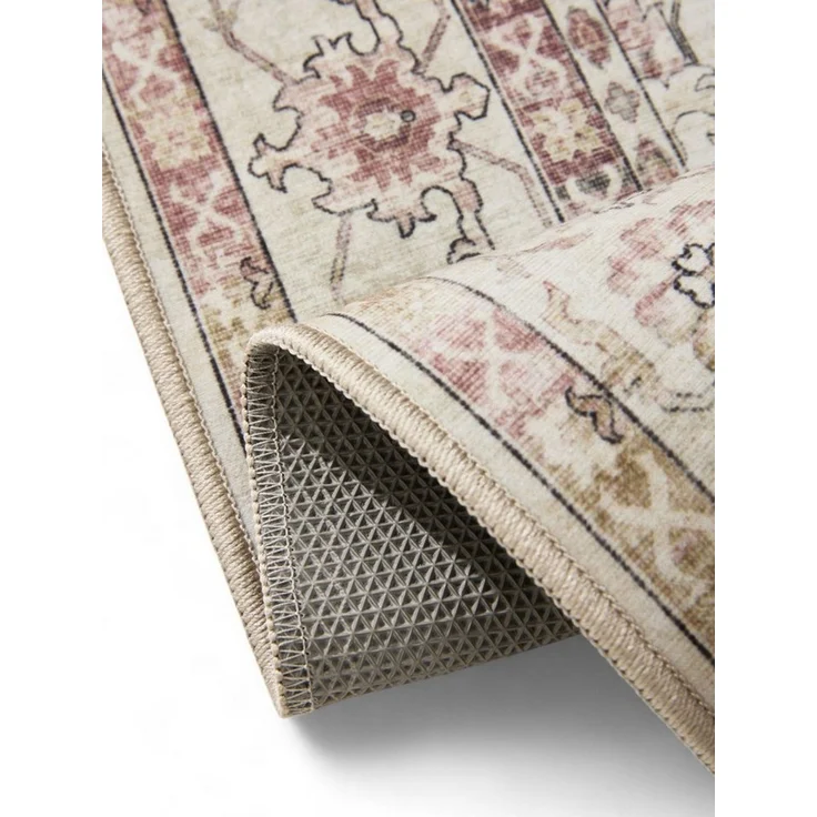 Interiyou Teppich Gent, Rund, Höhe: 5 mm, Vintage Kurzflor für Wohnzimmer, Schlafzimmer, waschbar, pflegeleicht – Bild 4