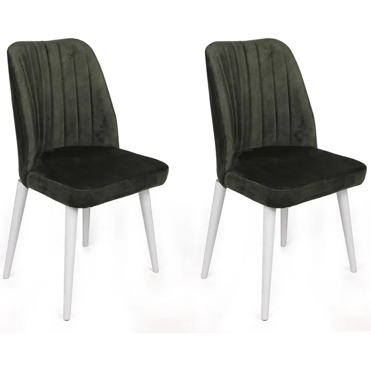 Skye Decor 'Alfa-492 V2' Stuhlset (2-teilig), Khaki / Weiß, 50 x 90 x 49 cm