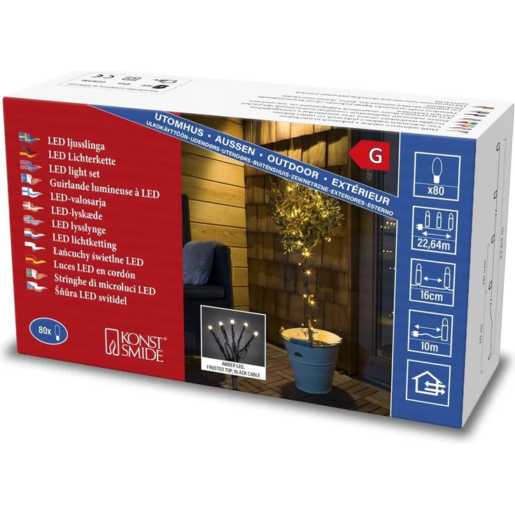 KonstSmide LICHTERKETTE 80XLED AUßEN TRAF (MICRO BERNSTEINFARB)