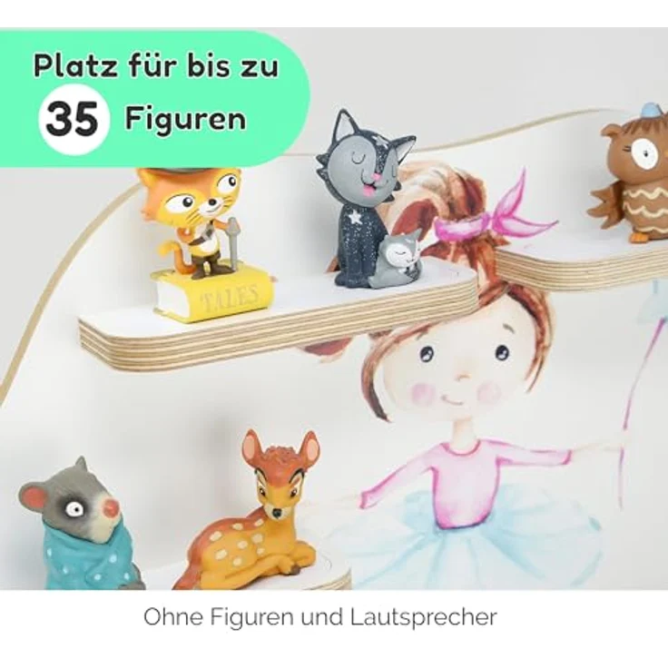 stadtecken Holzregal für Musikbox I passend für die Toniebox und ca. 35 Tonies I Perfekte Aufbewahrung im Kinderzimmer I zum Aufstellen oder Aufhängen (Ballerina) – Bild 5
