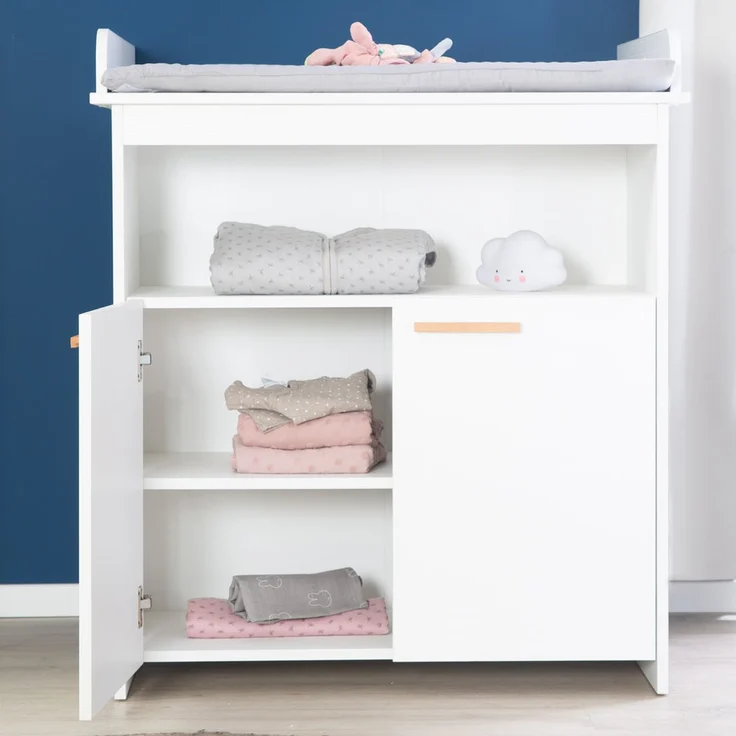 roba Kinderzimmerset 'Anton' 3-teilig - Bett 70 x 140 - Wickelkommode - Kleiderschrank 3-türig - Weiß – Bild 15