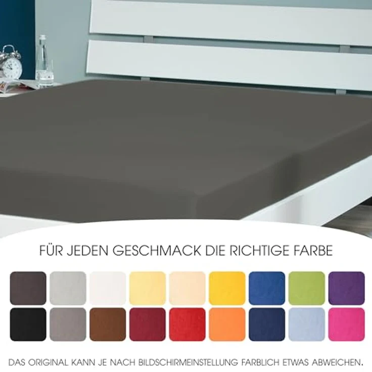 CelinaTex Jersey Spannbettlaken Lucina Doppelpack 90x200-100x200 cm dunkel grau 100% Baumwolle gekämmt bis 26cm Matratzenhöhe Oeko-TEX – Bild 8
