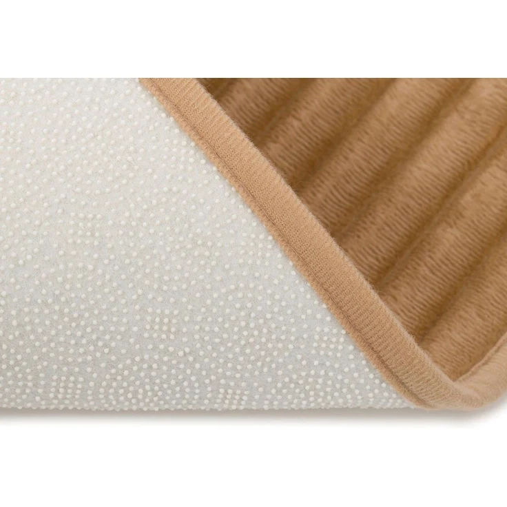 Gözze Badematte Berlin, Höhe 7 mm, rutschhemmend beschichtet, fußbodenheizungsgeeignet, Polyester, rechteckig, Badteppich, Uni Farben, Cord Optik, waschbar – Bild 3