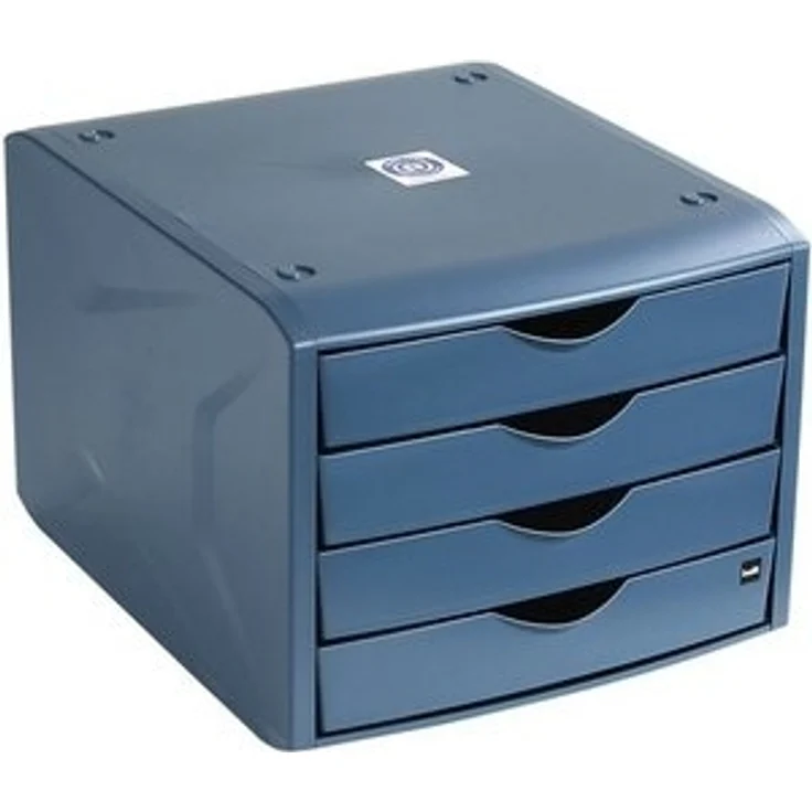 HELIT Schubladenbox the green chameleon, mit 4 Schubladen, geschlossen, stapelbar, Recycling-Kunststoff – Bild 6