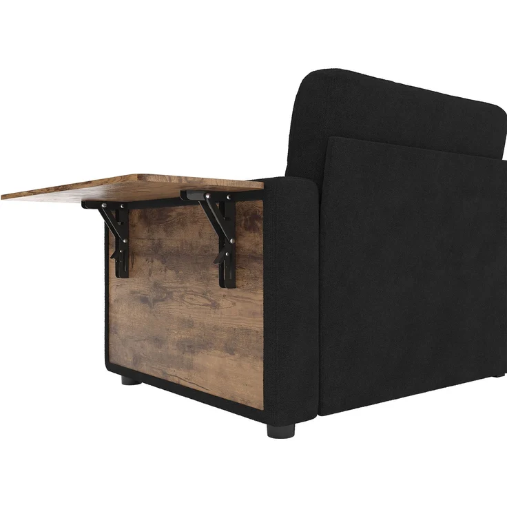 ZUBALIYA Schlafsofa 71x57.5 cm, mit Schreibtisch, mit Schubladen, mit Stauraum, mit Ablageflächen, mit Ausziehbett, Schwarz – Bild 19