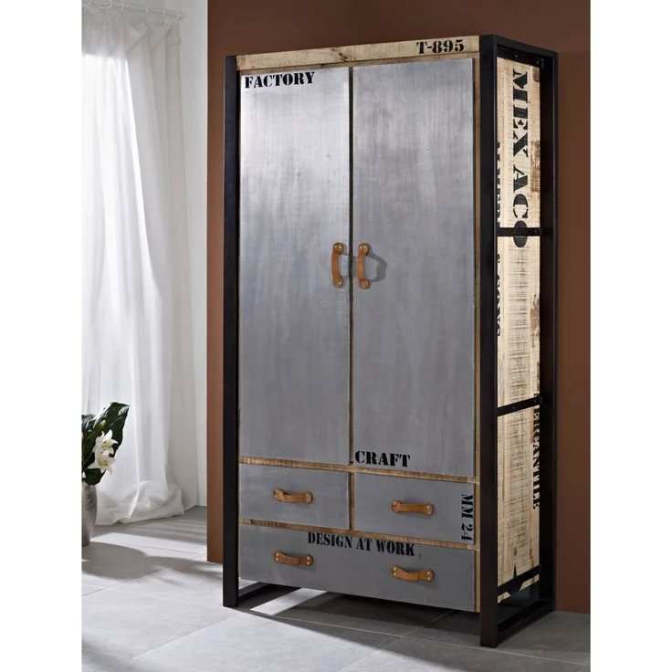 Schrank Mango 100x50x190 natur bedruckt FACTORY #137 – Bild 7