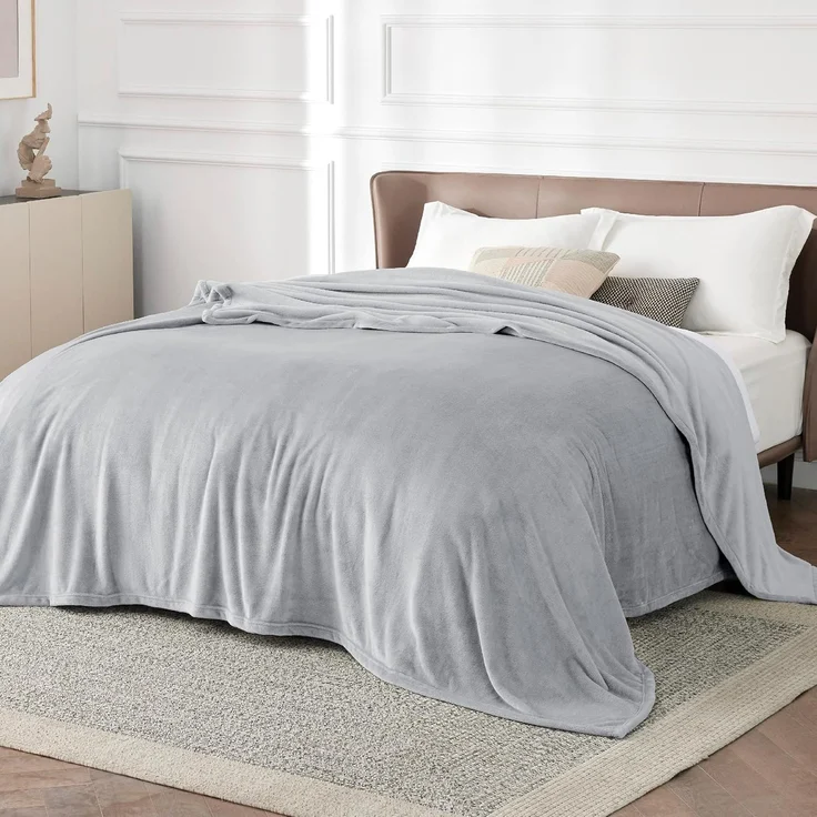 BEDSURE Kuscheldecke Flauschig Decke Fleecedecke - Wohndecke Warm Winter Weich, Sofadecke XXL, Decke Couch Blanket, Kuscheldecke Große, Wohn- & Kuscheldecken 220x240 cm, Sofa überwurfdecke Hellgrau – Bild 1