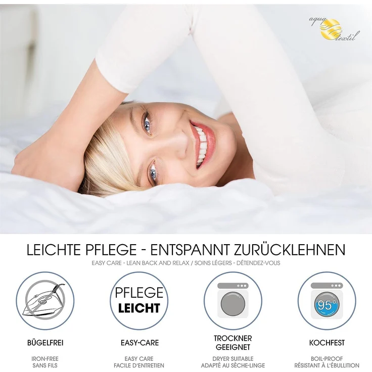 aqua-textil 4 Jahreszeiten Bettdecke 135x200 cm Decken zusammengeknöpft Winter 800g Sommer 600g klimaregulierend Oeko-TEX – Bild 5