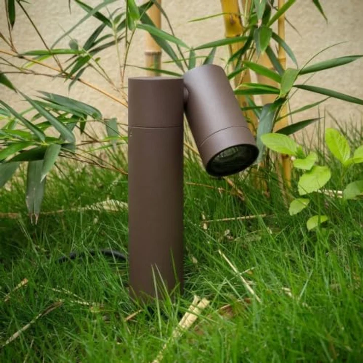PRIOS Außenleuchte Tulimar, 1-flammige Erdspießleuchte in Braun, Aluminium, IP65, moderne Wegeleuchte für Terrasse, Garten, Balkon – Bild 4