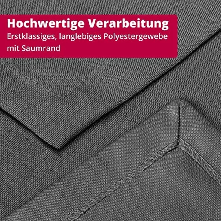 DecoHomeTextil Leinen Optik Tischdecke, Rechteckig 130x280 cm Hellgrau, wasserabweisend, fleckenabweisend, abwaschbar, Lotuseffekt, bügelfrei – Bild 6