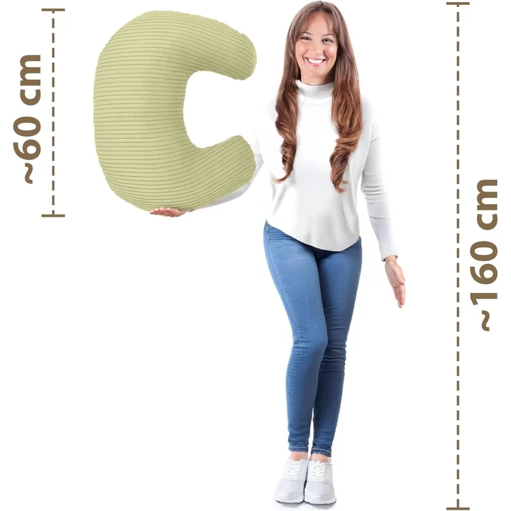 Amilian Stillkissen - Lagerungskissen - Schwangerschaftskissen mit Füllung und Bezug, Stillmond - Stillhörnchen - pregnancy pillow, für Mütter und Babys – Bild 3